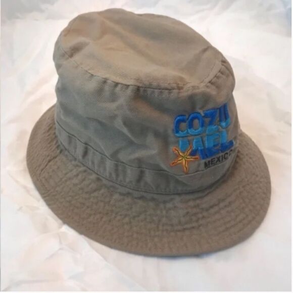 Kid's Bay Hot Cozumel Mexico Tan Khaki Bucket Hat - Picture 3 of 11
